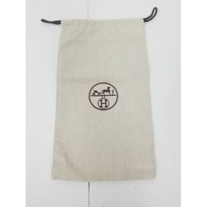 Hermes Paris Herringbone Tweed Drawstring Shoe Storage Dust Bag 15" X 9”